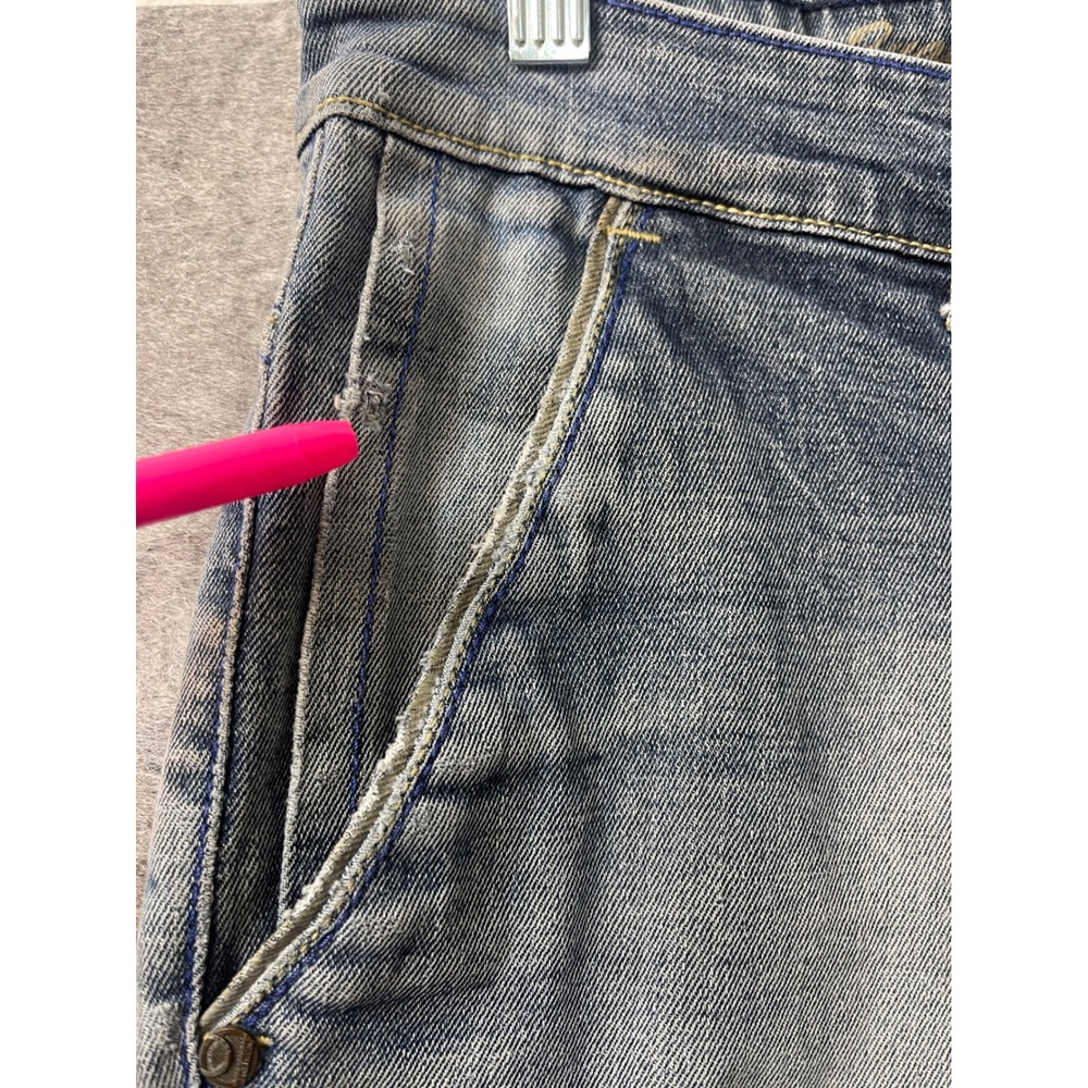 Kozan Medium Wash Straight Leg Jeans Distressed Streetwear Patches Blue 31x31 - Picture 4 of 16